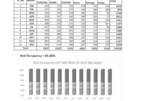 Bed Occupancy (1ST JAN 2024 TO 31ST DEC 2024 )